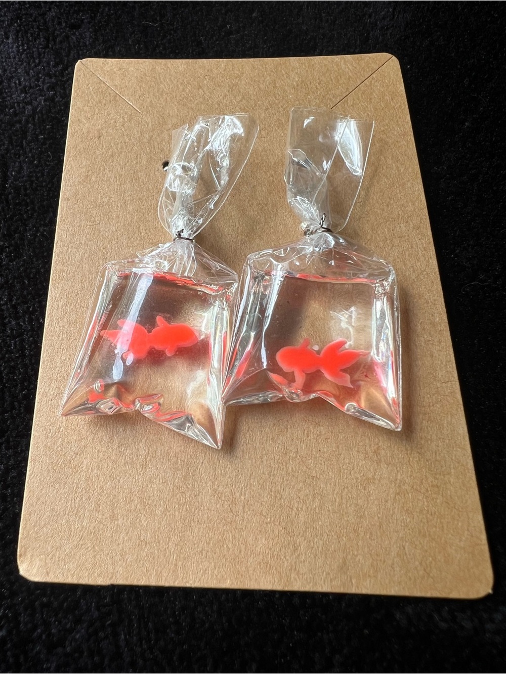 Novelty Mini Goldfish Bag Dangle Earrings
